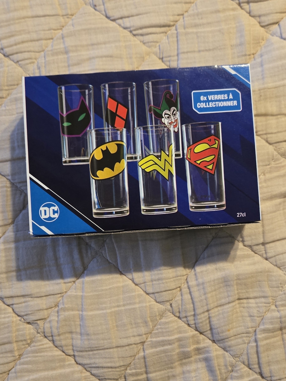 DC Comics Harley Quinn & Joker Glass Tumbler Set - Clear with Red, Black, Green - Picture 2 of 2